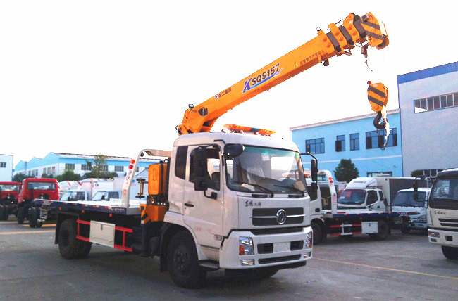 東風天錦平板帶吊清障車